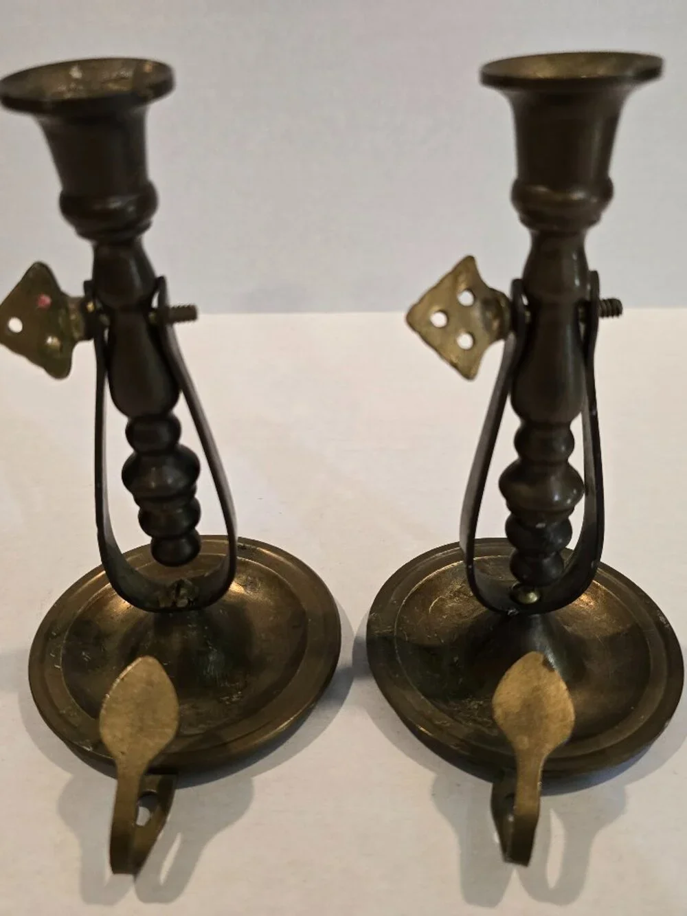 Brass Candlesticks Set of 2 Gimbaled Pivoting 6